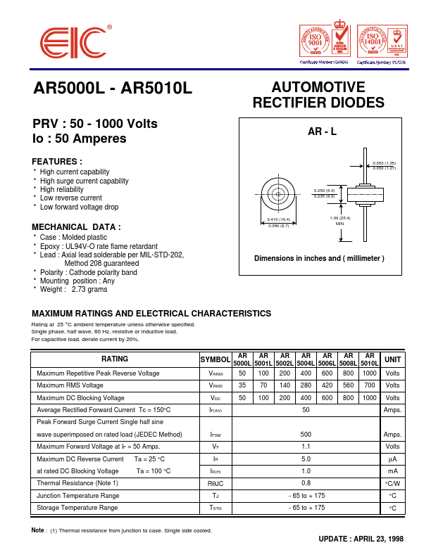 AR5000L EIC discrete Semiconductors