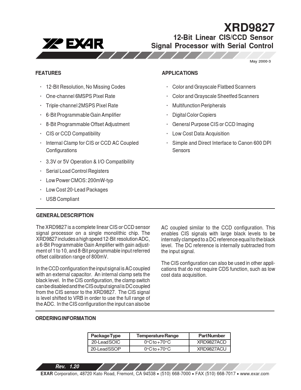 XRD9827 Exar Corporation