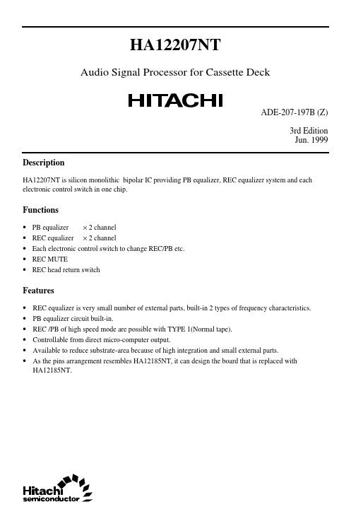HA12207NT Hitachi Semiconductor