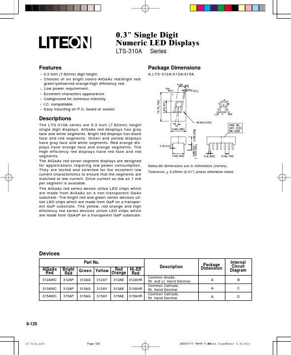 LTS-315AHR LITE-ON Electronics
