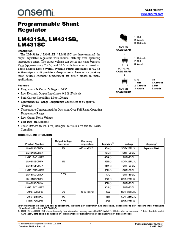LM431SB ON Semiconductor