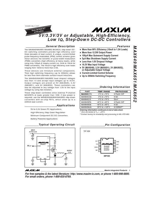 MAX652 Maxim