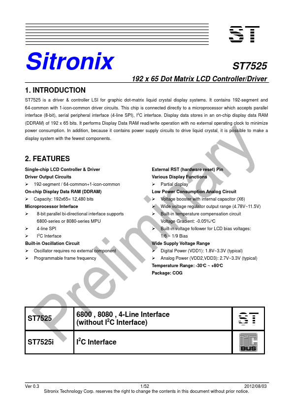 ST7525 Sitronix
