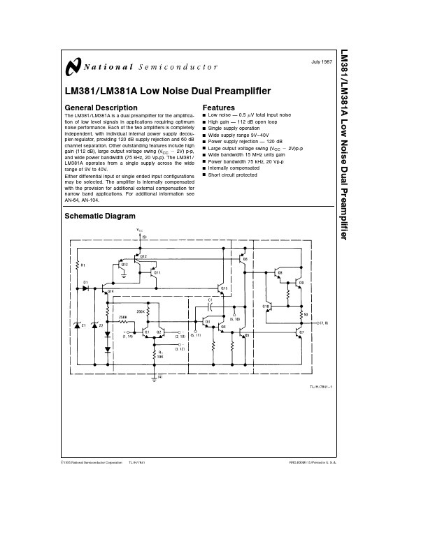 LM381A National Semiconductor
