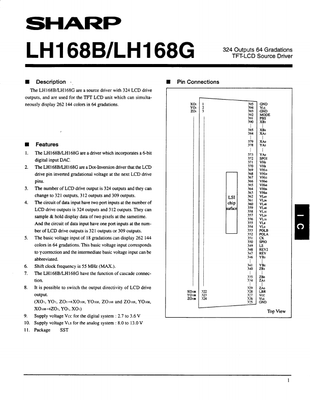 LH168B Sharp Electrionic Components