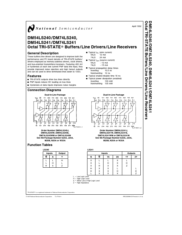 74LS241 National Semiconductor