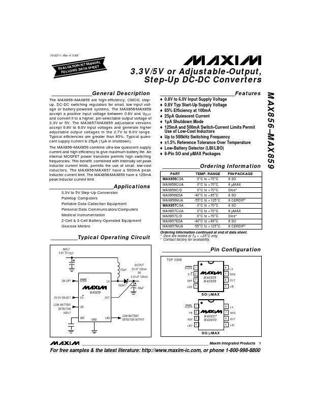 MAX857 Maxim Integrated