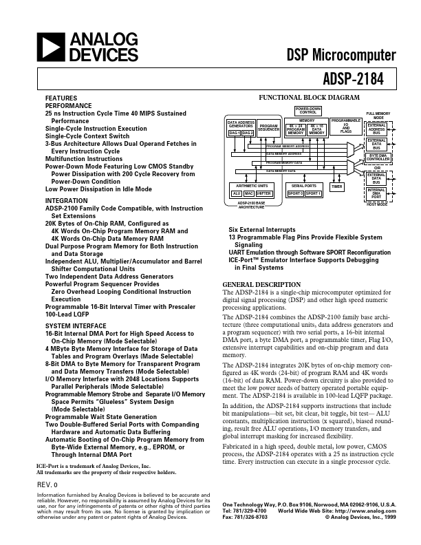ADSP-2184 Analog Devices