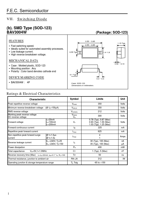 BAV3004W FEC Semiconductor