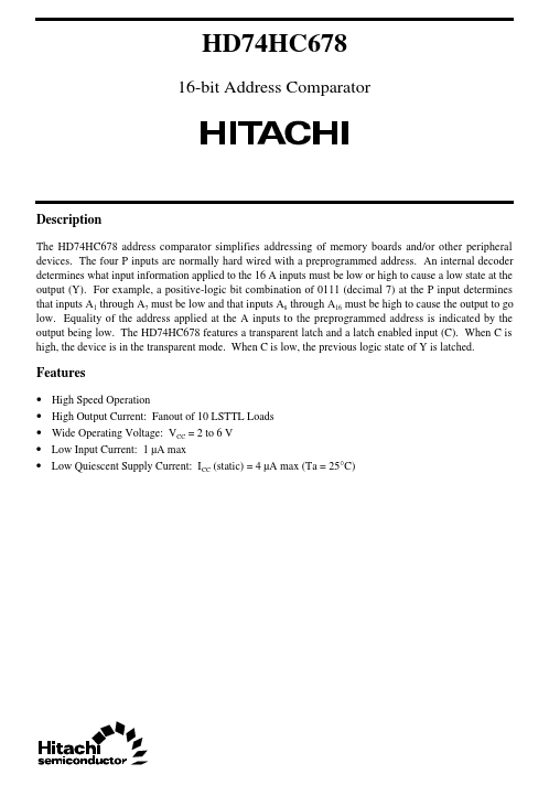 HD74HC678 Hitachi Semiconductor