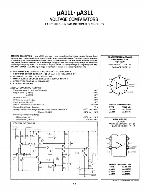 UA111 Fairchild Semiconductor