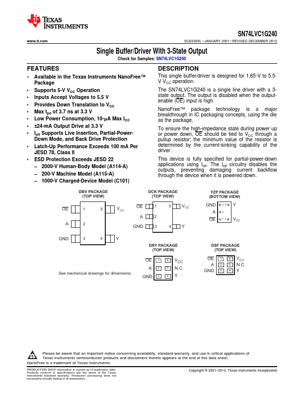 SN74LVC1G240 Texas Instruments