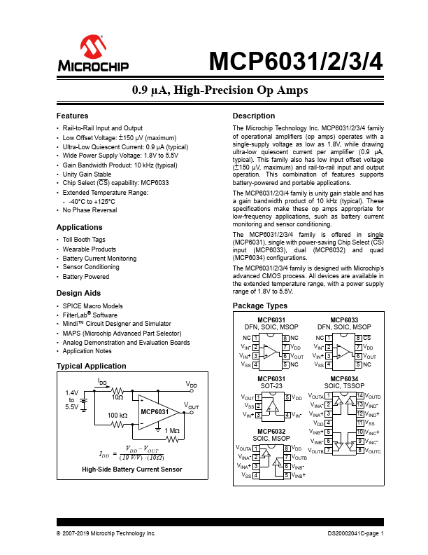 MCP6031 Microchip Technology