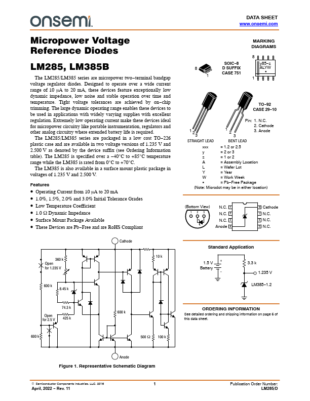 LM285 ON Semiconductor