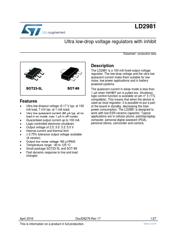 LD2981 ST Microelectronics