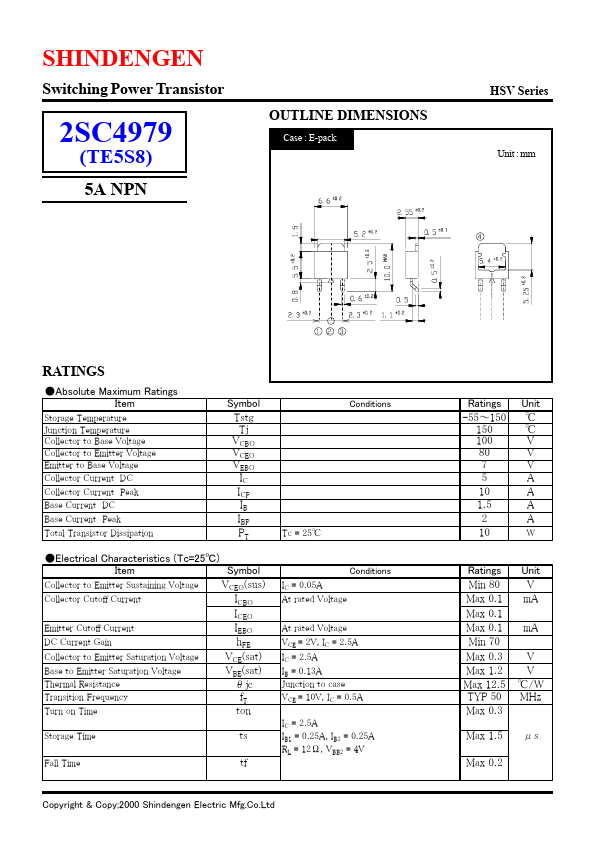 2SC4979 Shindengen Electric Mfg.Co.Ltd