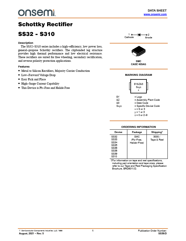 SS34 ON Semiconductor
