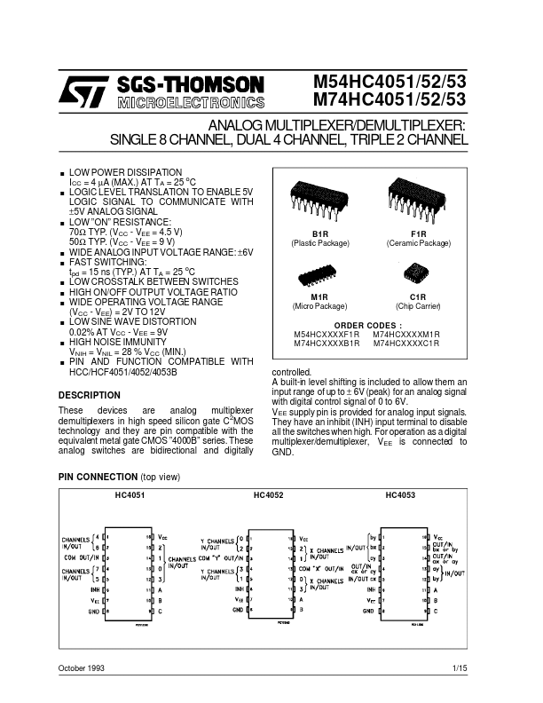 M74HC4053 ST Microelectronics