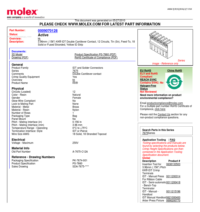 A-7675-C12A Molex Electronics