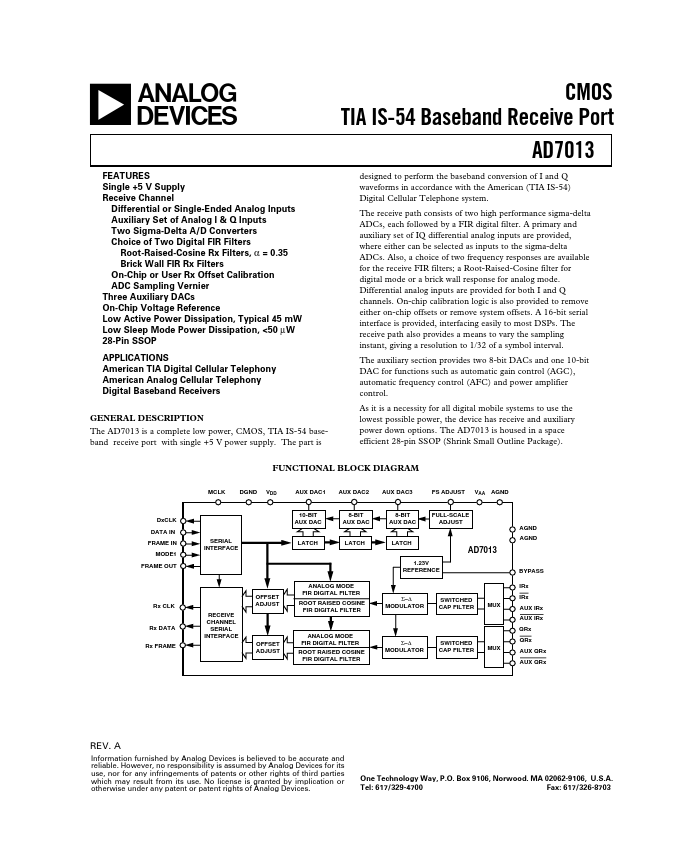 AD7013 Analog Devices