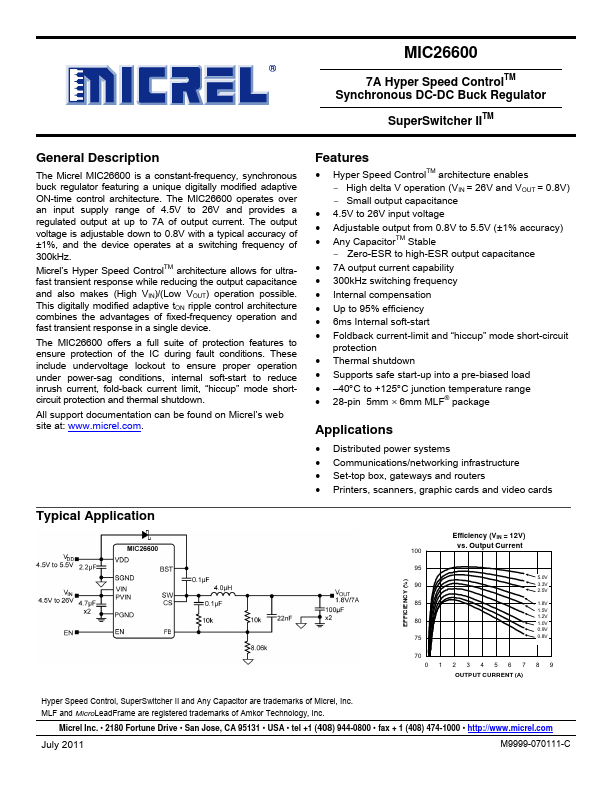 MIC26600 Micrel Semiconductor