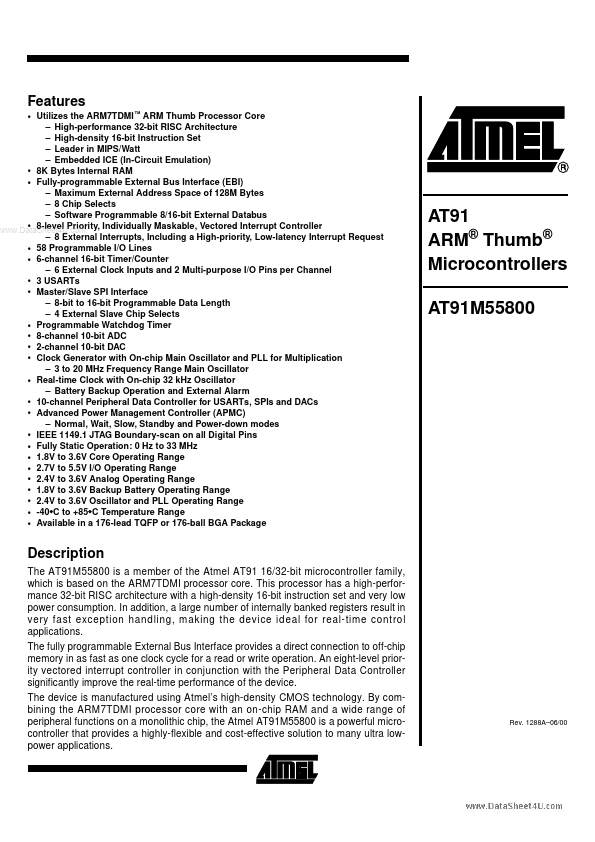 AT91M55800 ATMEL Corporation