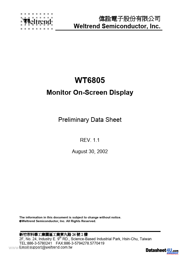 WT6805 Weltrend Semiconductor
