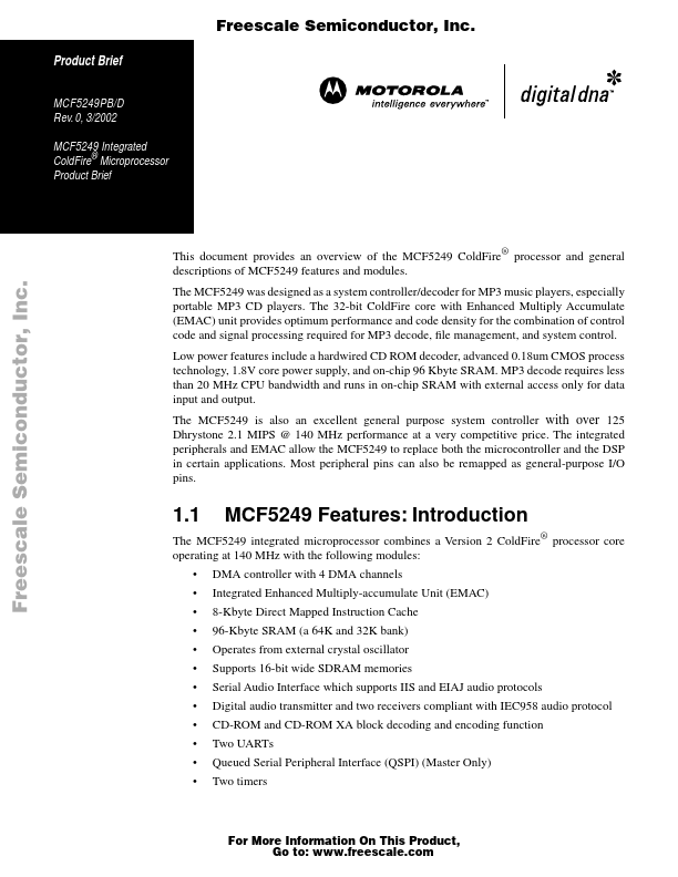 MCF5249PB Motorola
