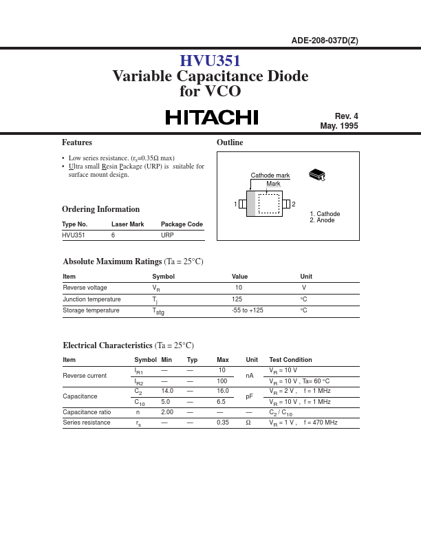 HVU351 Hitachi Semiconductor