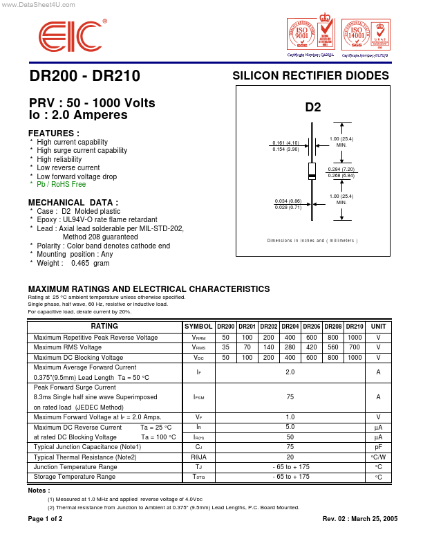 DR206 EIC discrete Semiconductors