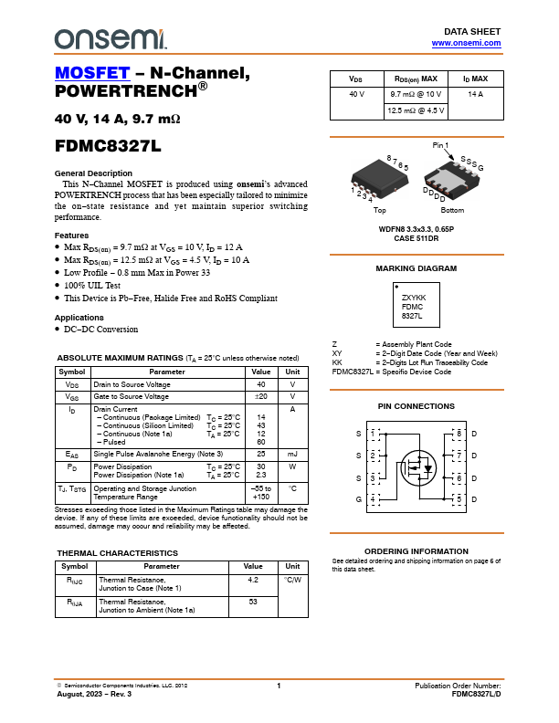 FDMC8327L ON Semiconductor