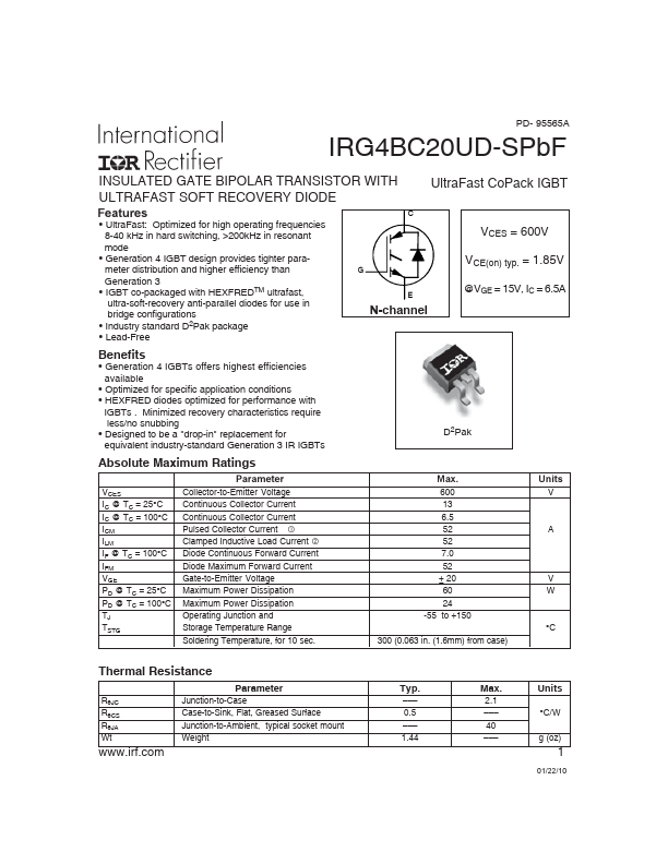 IRG4BC20UD-SPBF International Rectifier