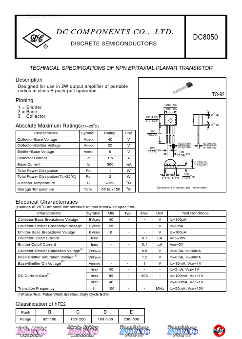 DC8050 Dc Components