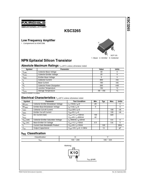 KSC3265 Fairchild Semiconductor