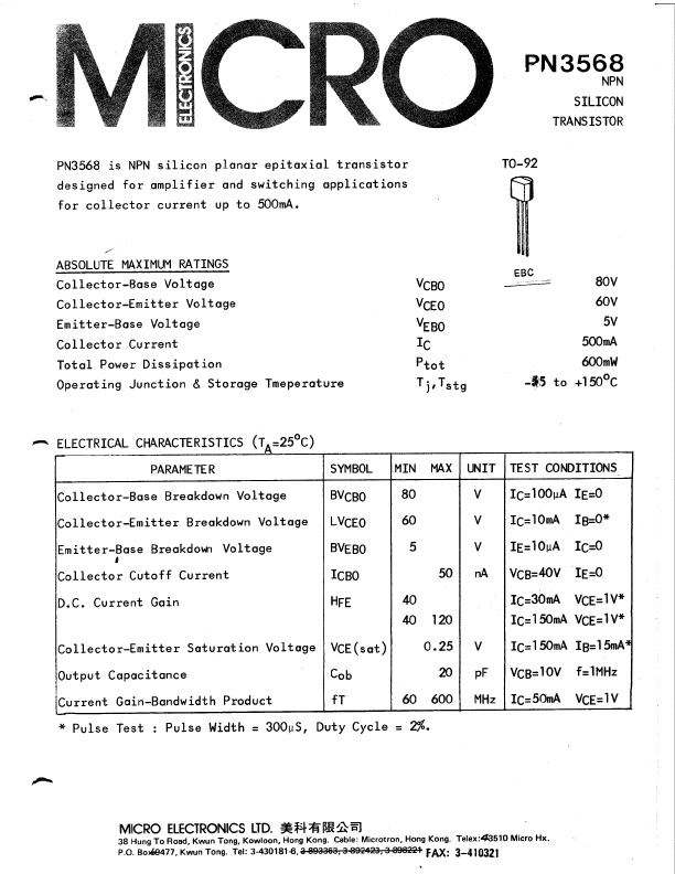 PN3568 Micro Electronics