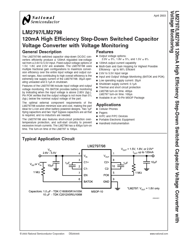 LM2798 National Semiconductor