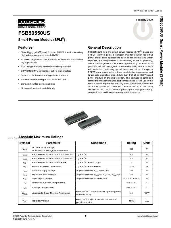 FSB50550US Fairchild Semiconductor