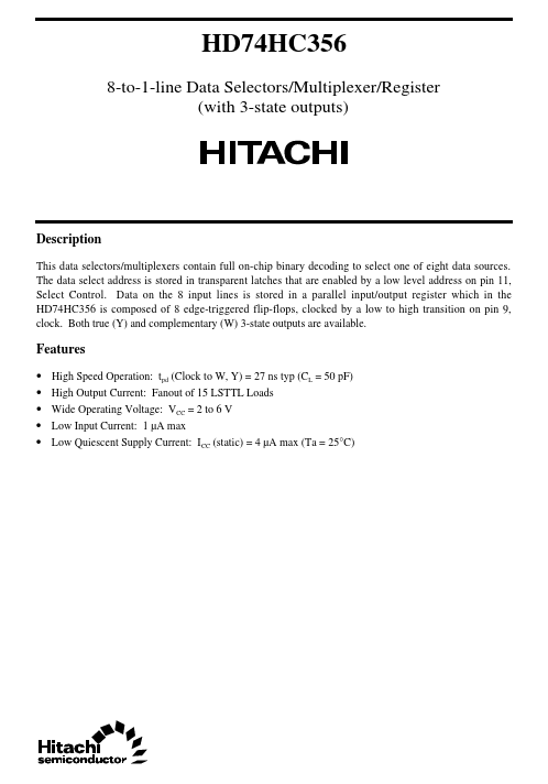 HD74HC356 Hitachi Semiconductor