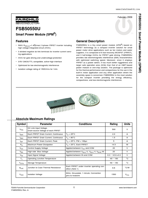 FSB50550U Fairchild Semiconductor