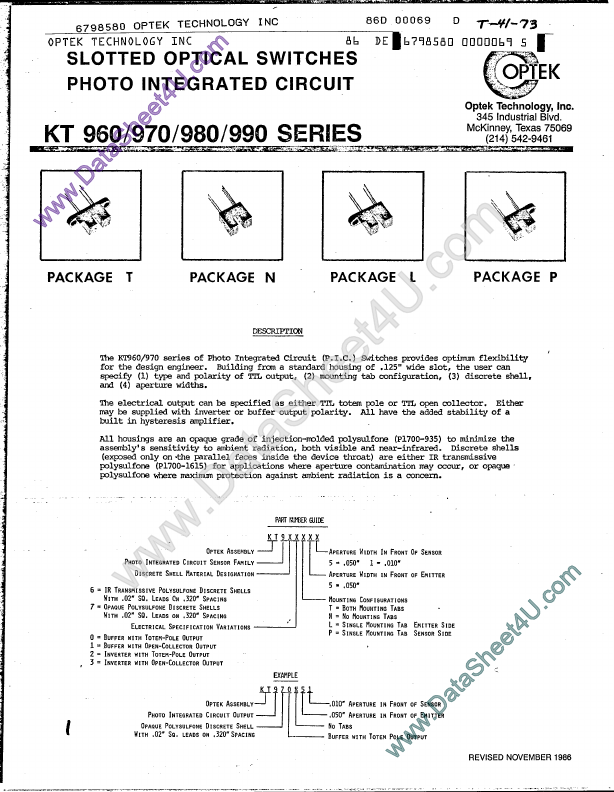 KT960 Optek Technology