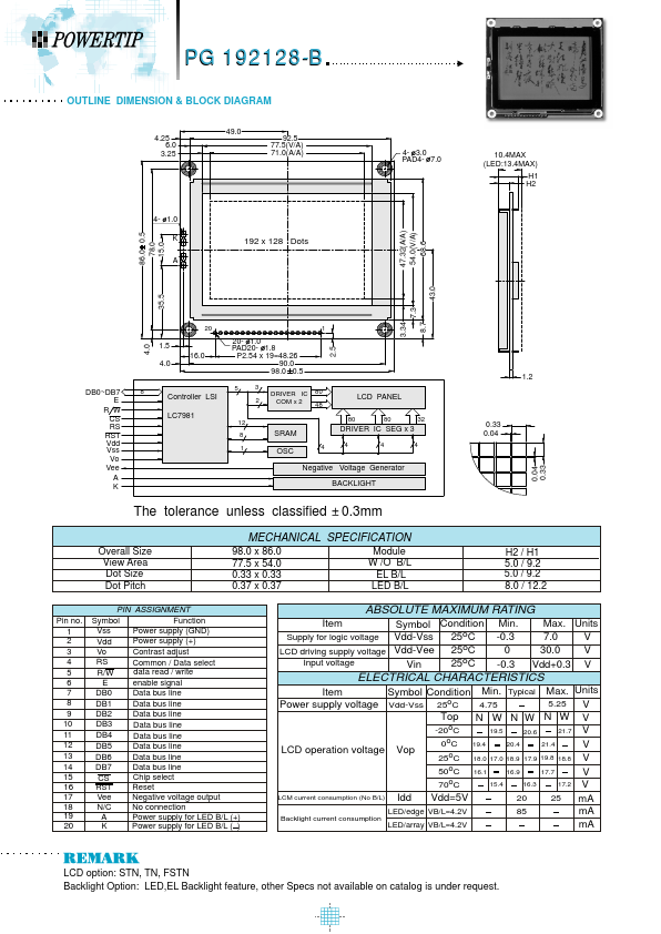 pg192128-B Powertip Technology