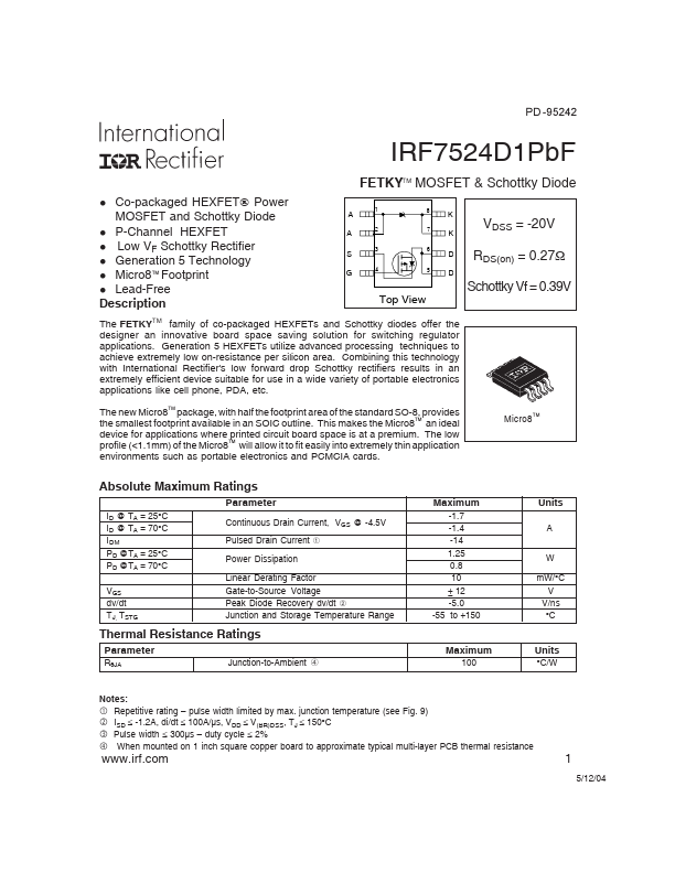 IRF7524D1PbF International Rectifier