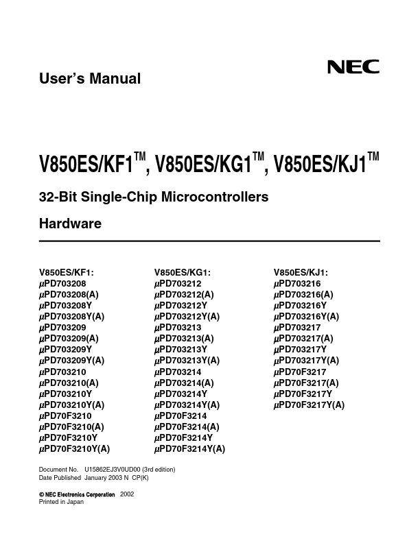 UPD70F3208 NEC Electronics