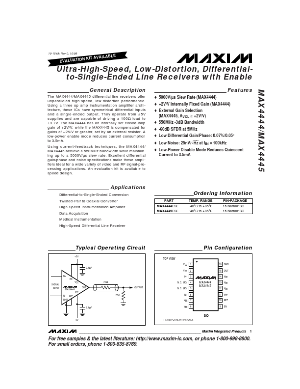 MAX4445 Maxim Integrated
