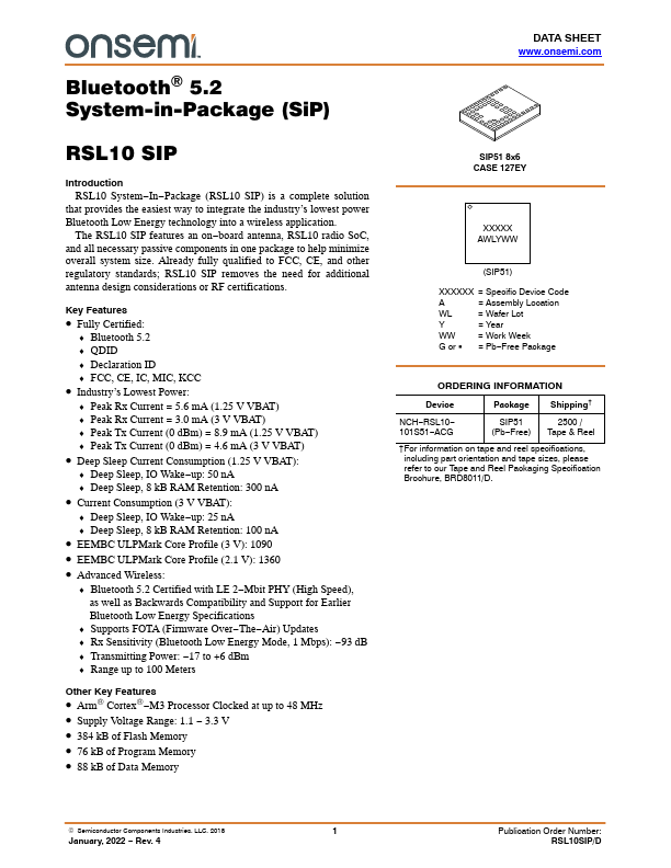 RSL10SIP ON Semiconductor