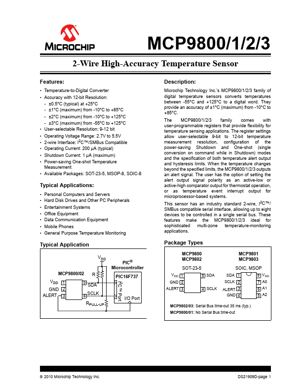 MCP9803 Microchip Technology