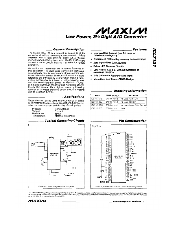 ICL7137 Maxim
