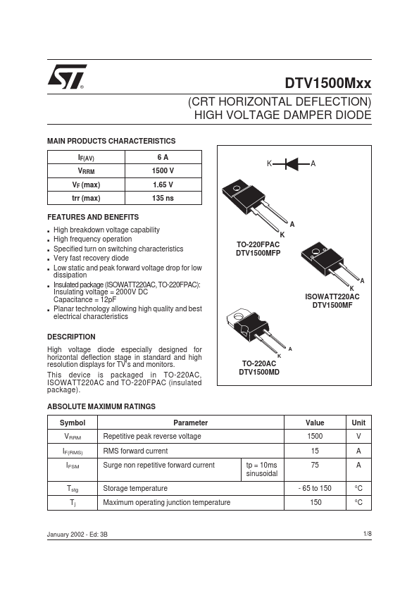 DTV1500MFP STMicroelectronics