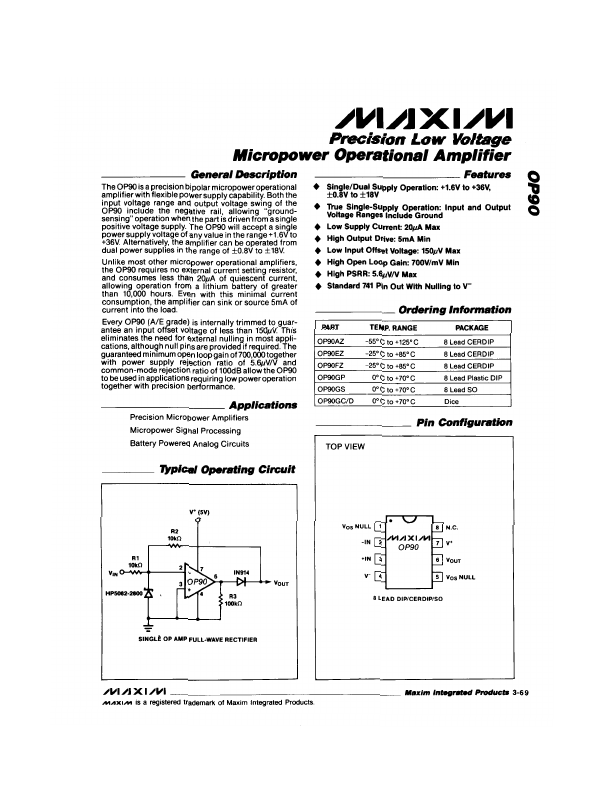 OP90 Maxim Integrated Products