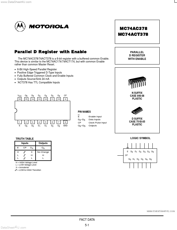 MC74AC378 Motorola